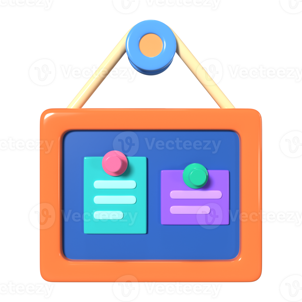 Bulletin Board 3D Illustration Icon png