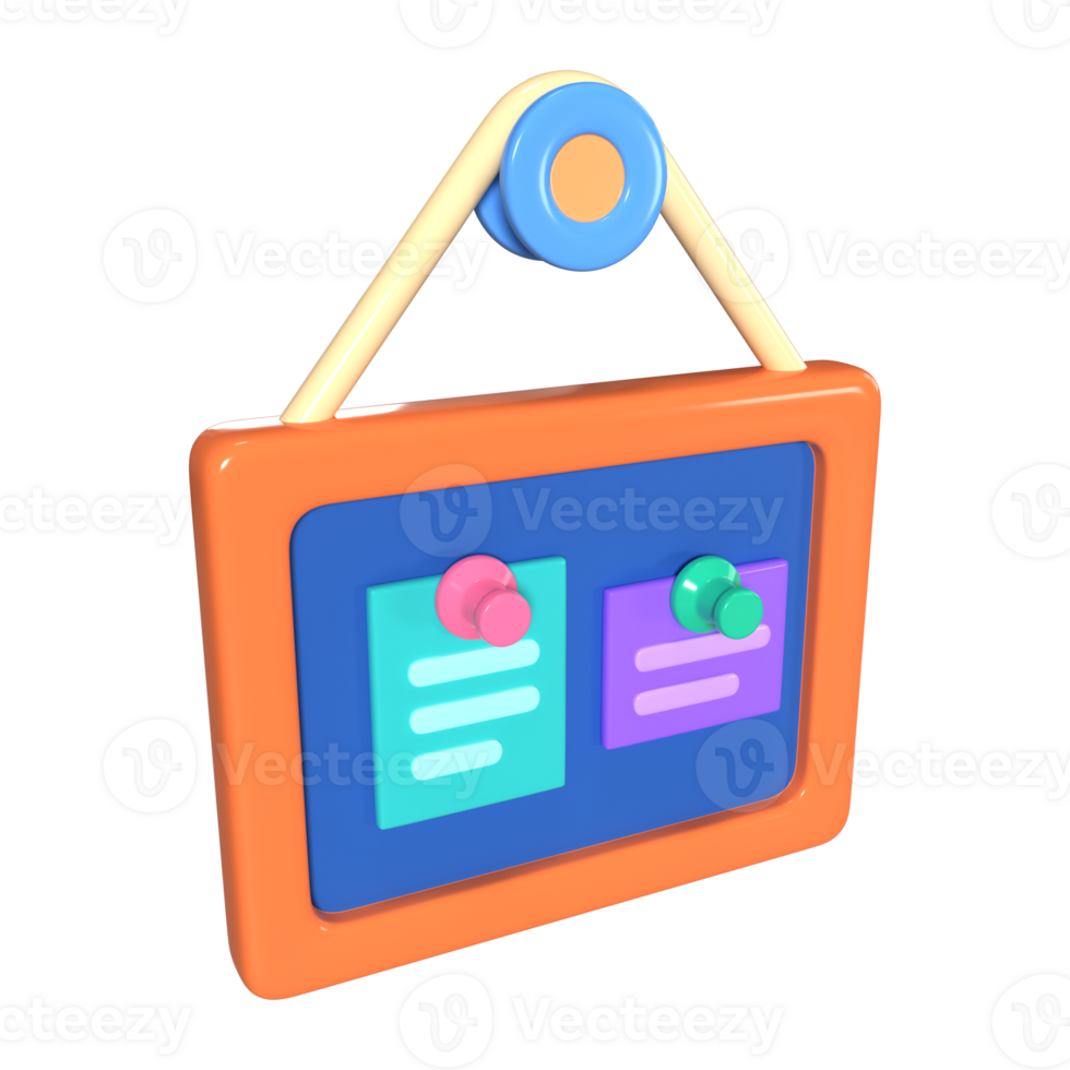 Bulletin Board 3D Illustration Icon png