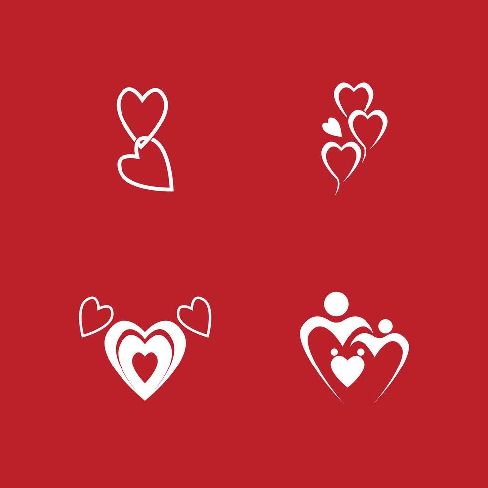 Love heart vector icon and symbol template illustration