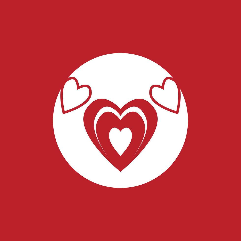 Love heart vector icon and symbol template illustration