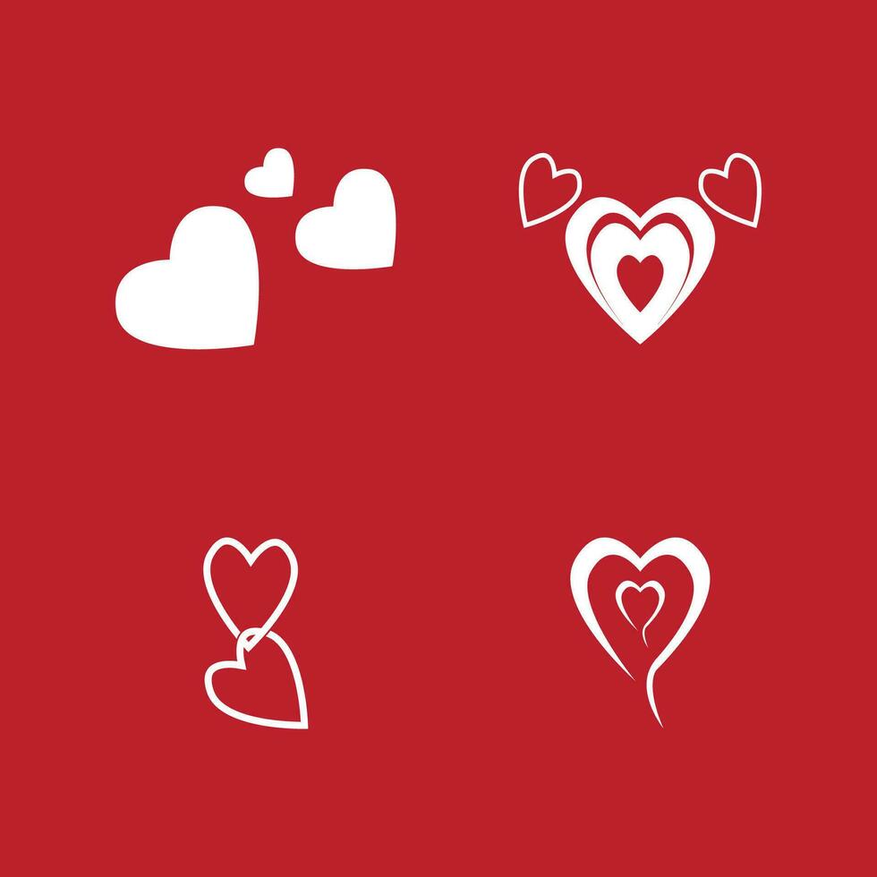 Love heart vector icon and symbol template illustration