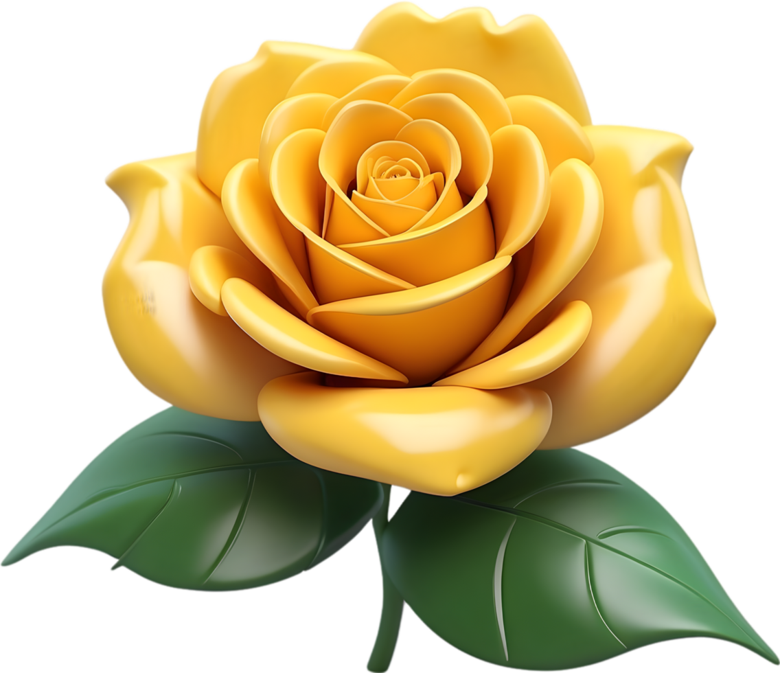 AI generated 3D Floral Model, Flower 3d on a transparent background png
