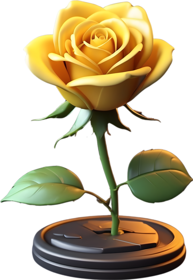 AI generated 3D Floral Model, Flower 3d on a transparent background png