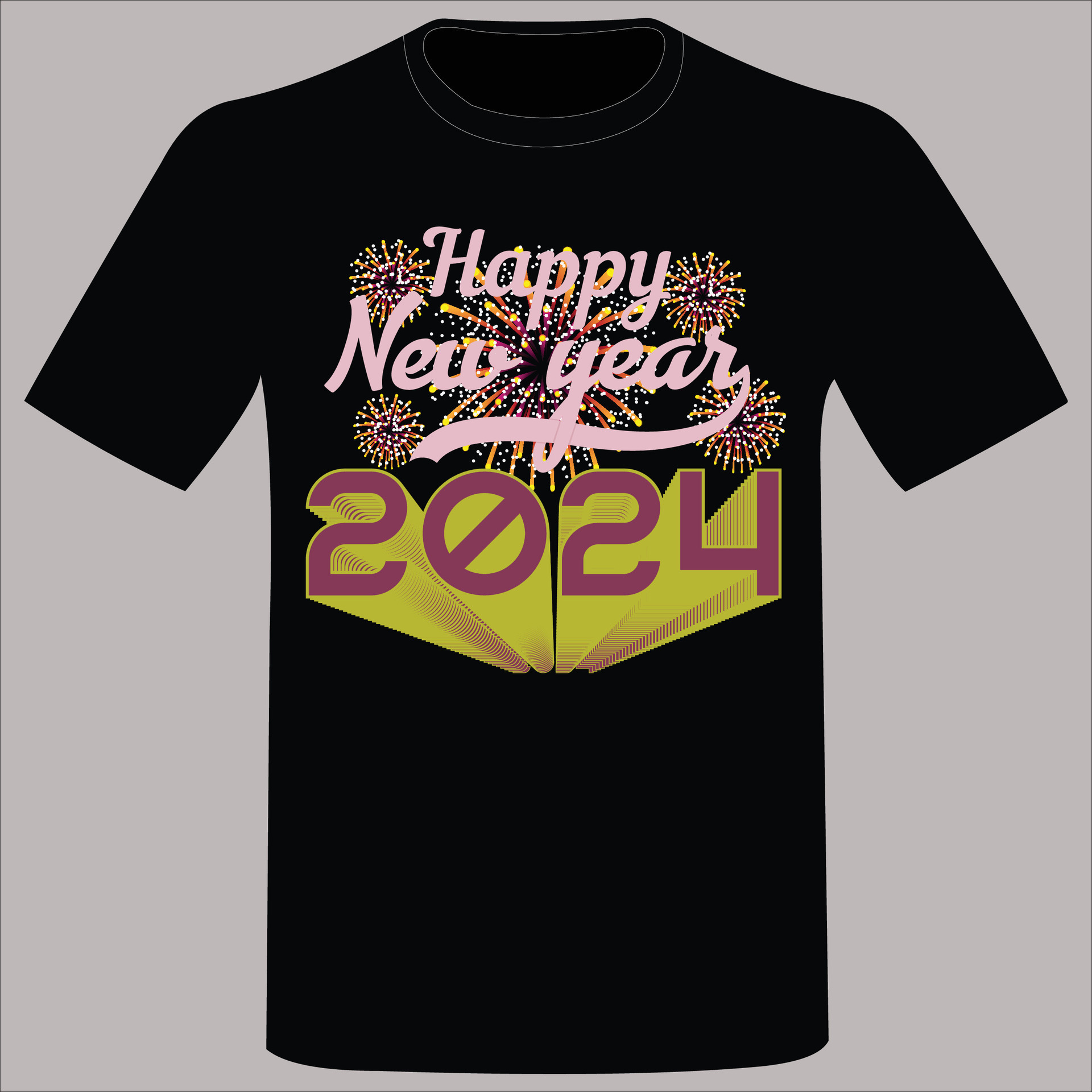 happy new year 2024 T shirt Design 35536646 Vector Art at Vecteezy