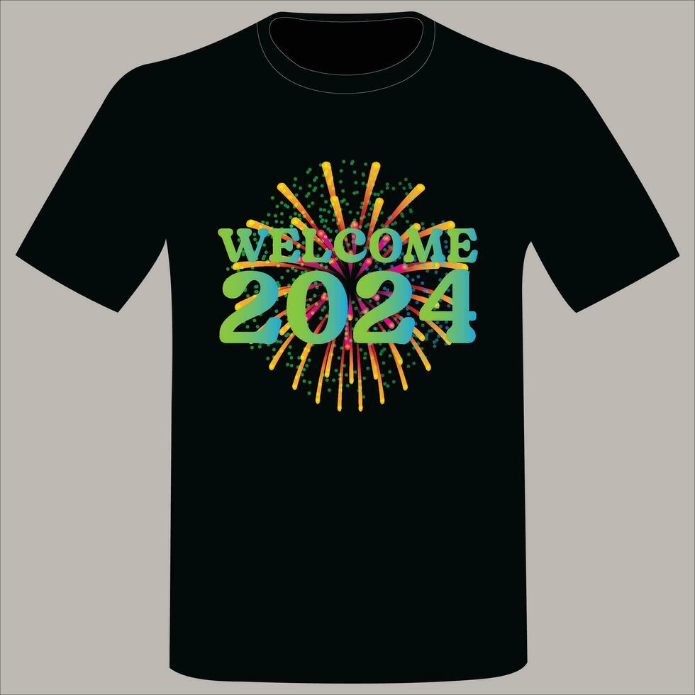 happy new year 2024 T shirt Design vector