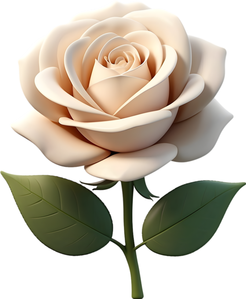 AI generated 3D Floral Model, Flower 3d on a transparent background png