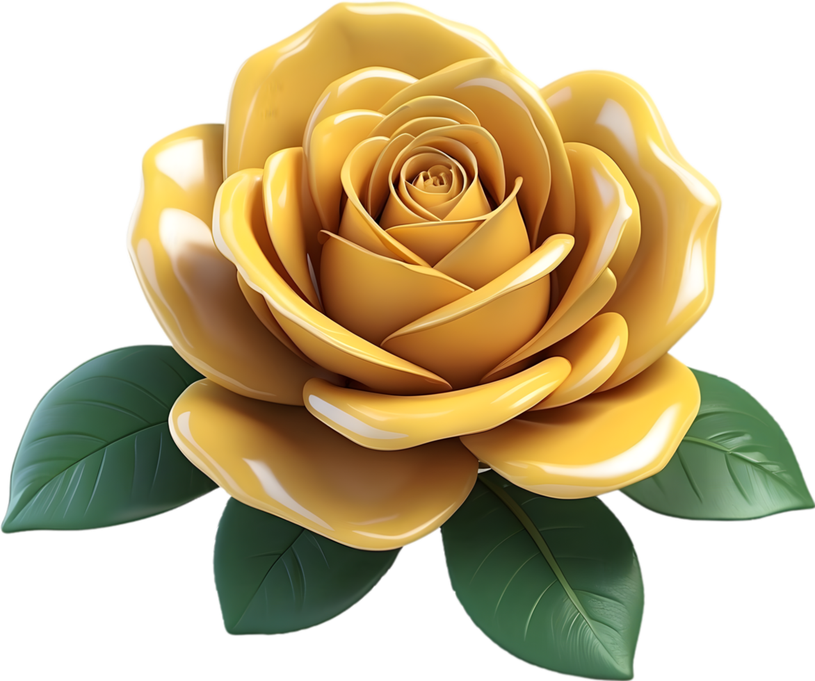 AI generated 3D Floral Model, Flower 3d on a transparent background png