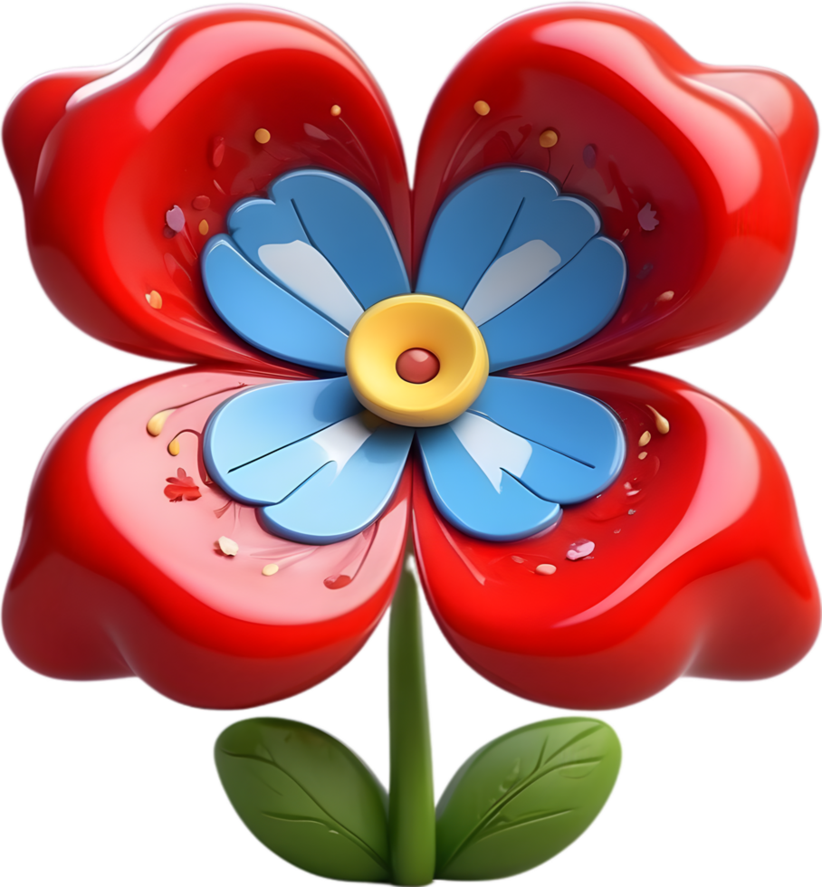 AI generated 3D Floral Model, Flower 3d on a transparent background png