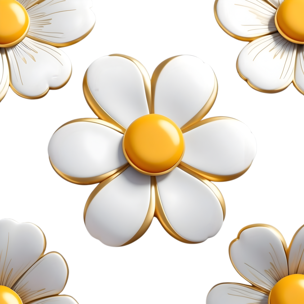 AI generated 3D Floral Model, Flower 3d on a transparent background png