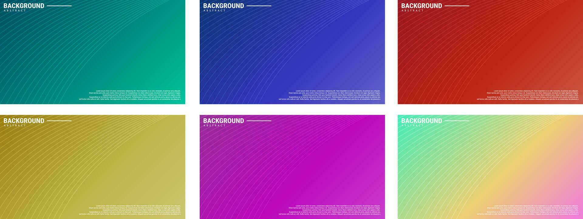 Set minimal geometric abstract background. Elements with fluid gradients and curved lines. Dynamic shape composition. Eps10 vector