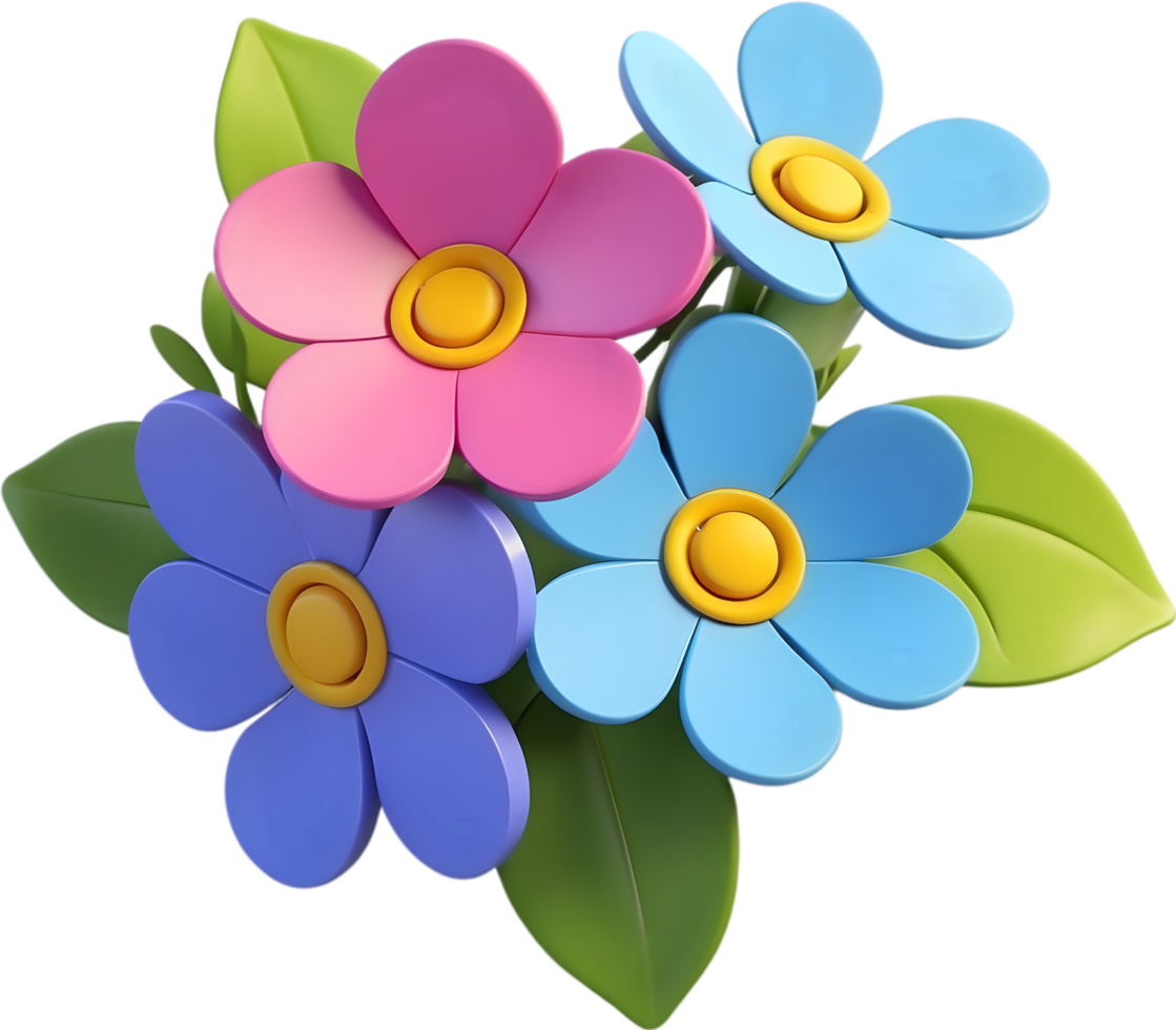 AI generated floral illustration free 3d, flower 3d png