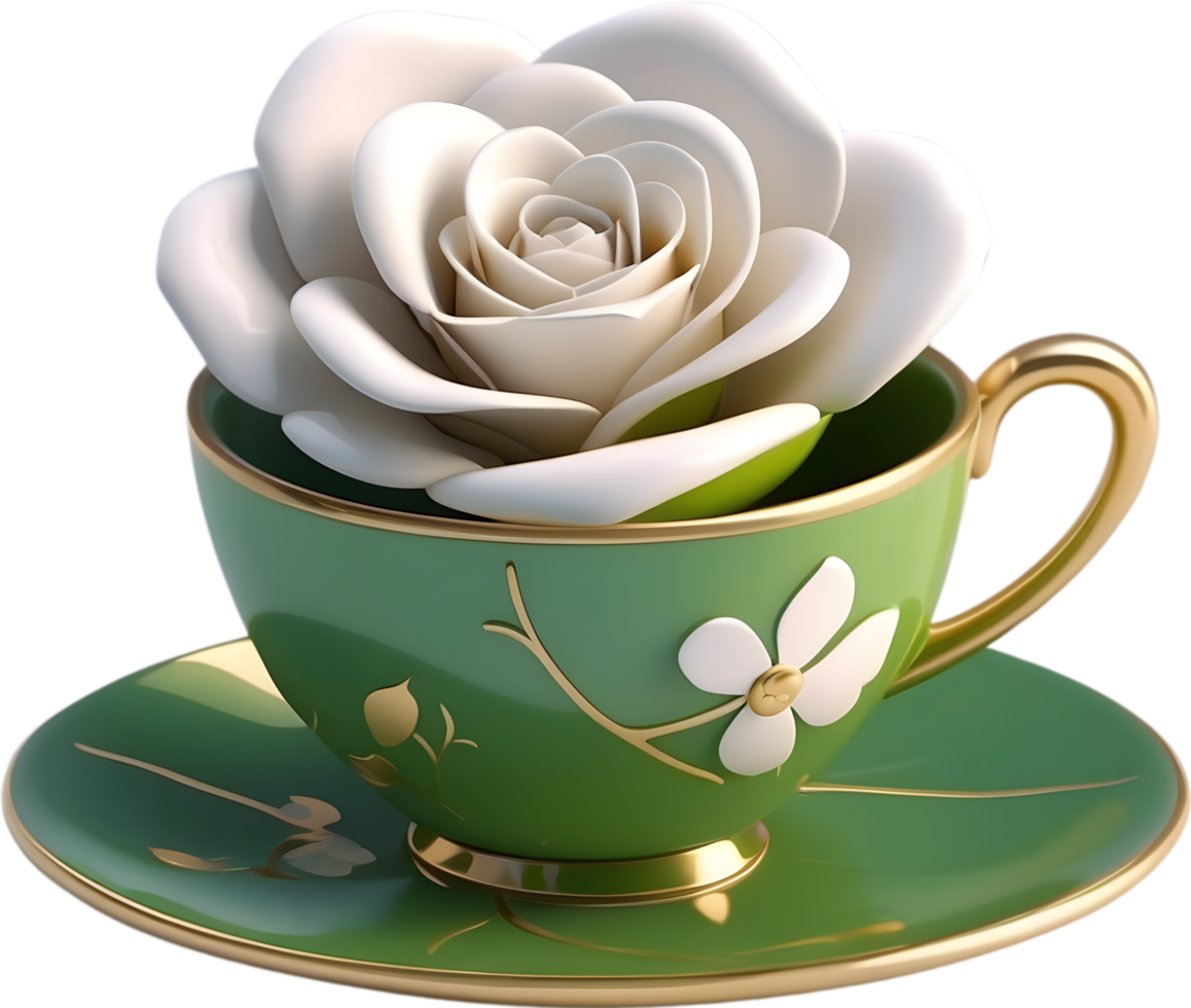AI generated 3D Floral Model, Flower 3d on a transparent background png