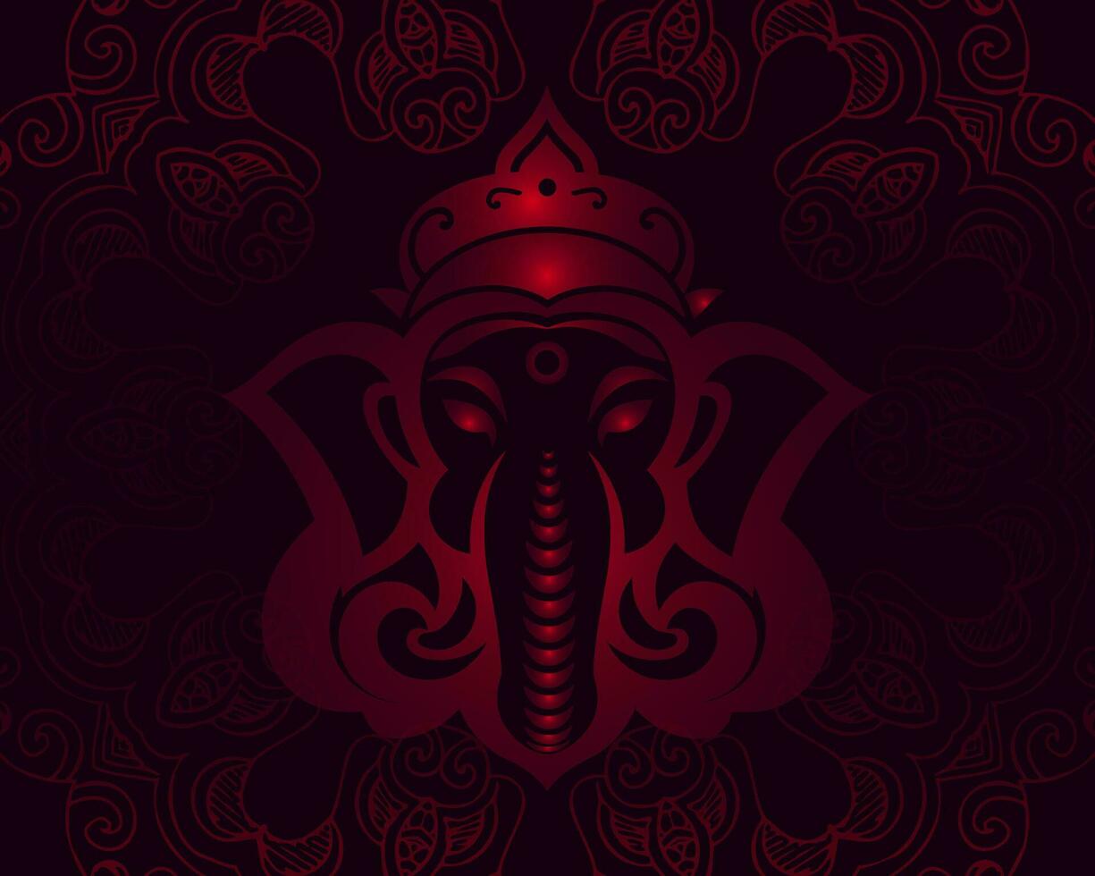 A Detailed Symmetrical Design of the Elephant God vector