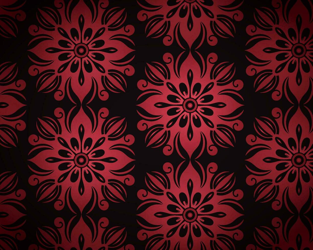 negro y rojo floral en el oscuro fondo de pantalla vector