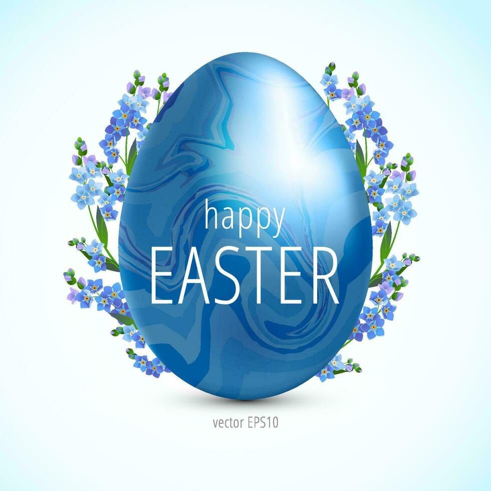 Easter eggs hiding in the flowers vector