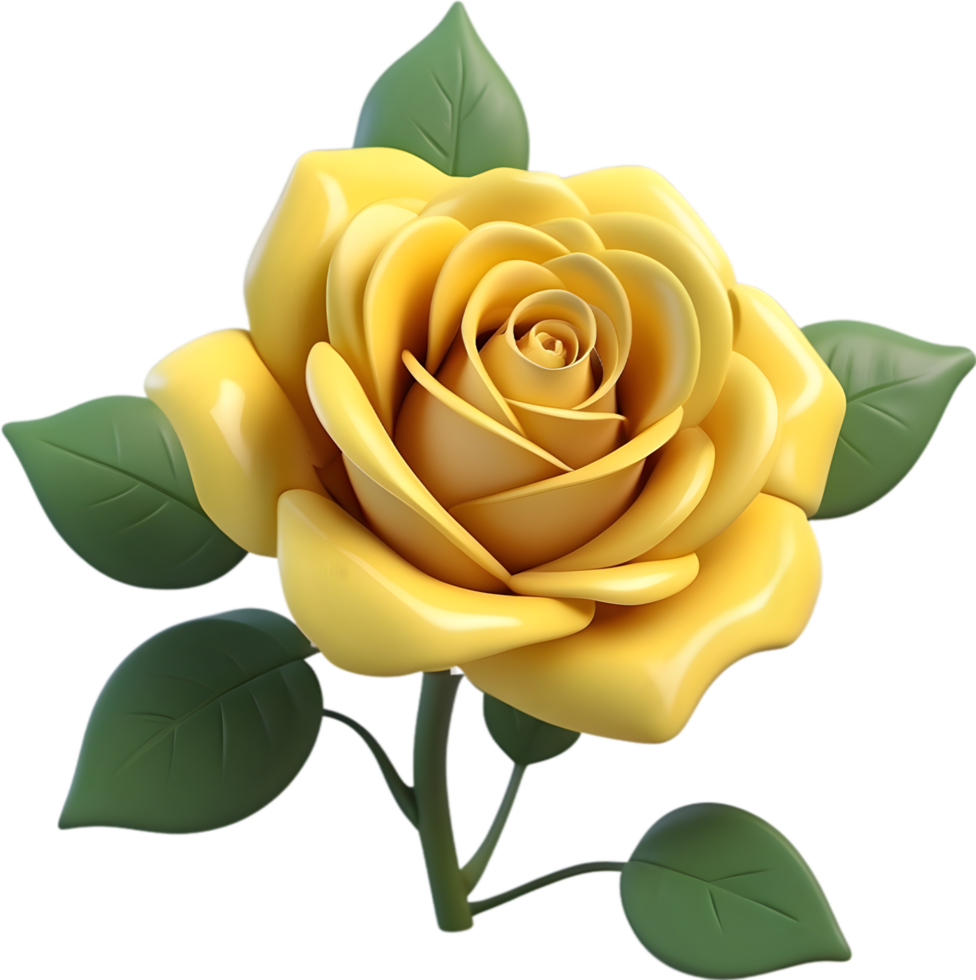 AI generated 3D Floral Model, Flower 3d on a transparent background png