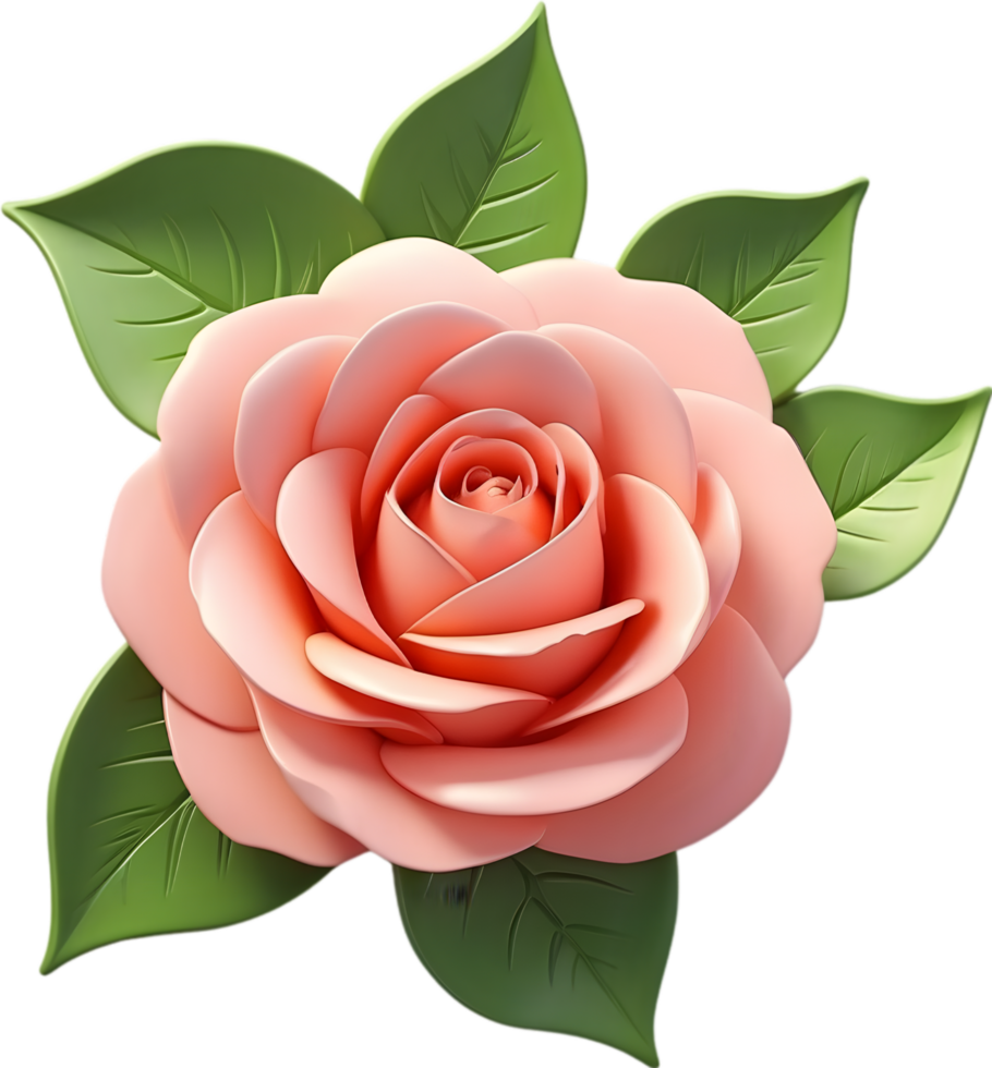 AI generated 3D Floral Model, Flower 3d on a transparent background png