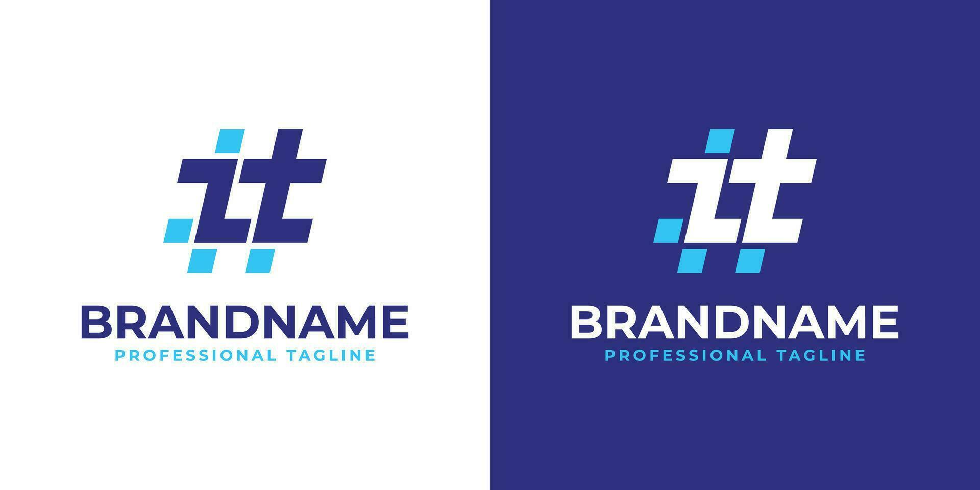 Letter ZT Hashtag Logo, suitable for any business with ZT or TZ initials. vector