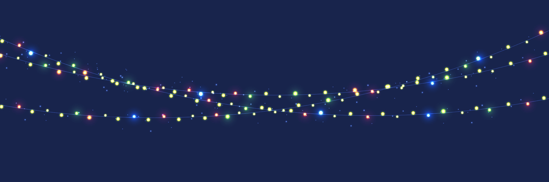 Christmas lights design elements. Glowing lights for christmas holiday