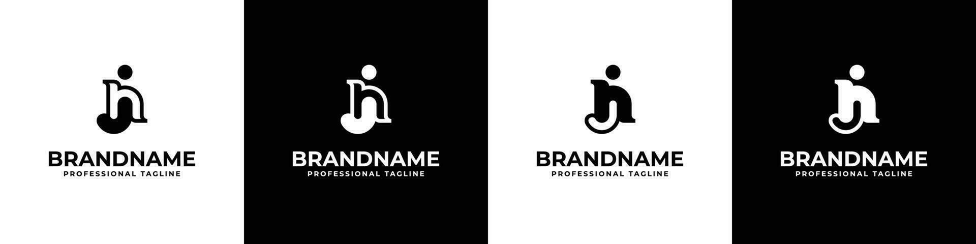 Letter NJ Monogram Logo Set, suitable for business with NJ or JN initials. vector