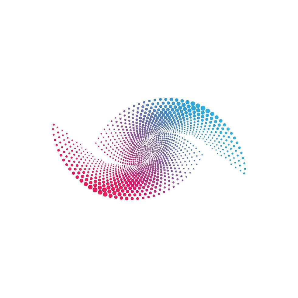 Abstract hypnosis dotted logo design template vector