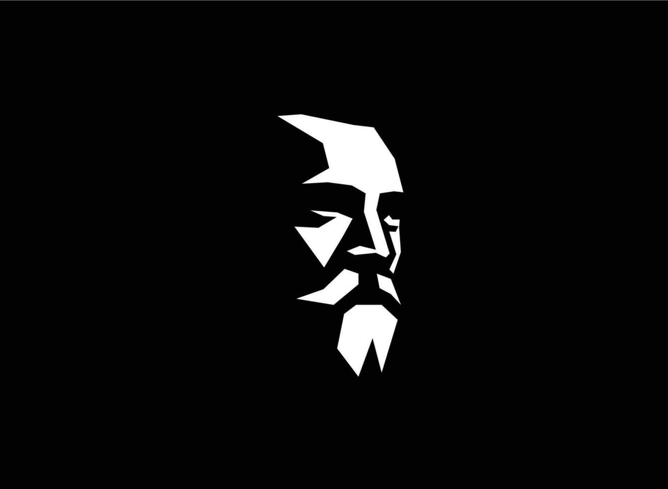 Geometric Man Face Logo Design Template Vector Illustration