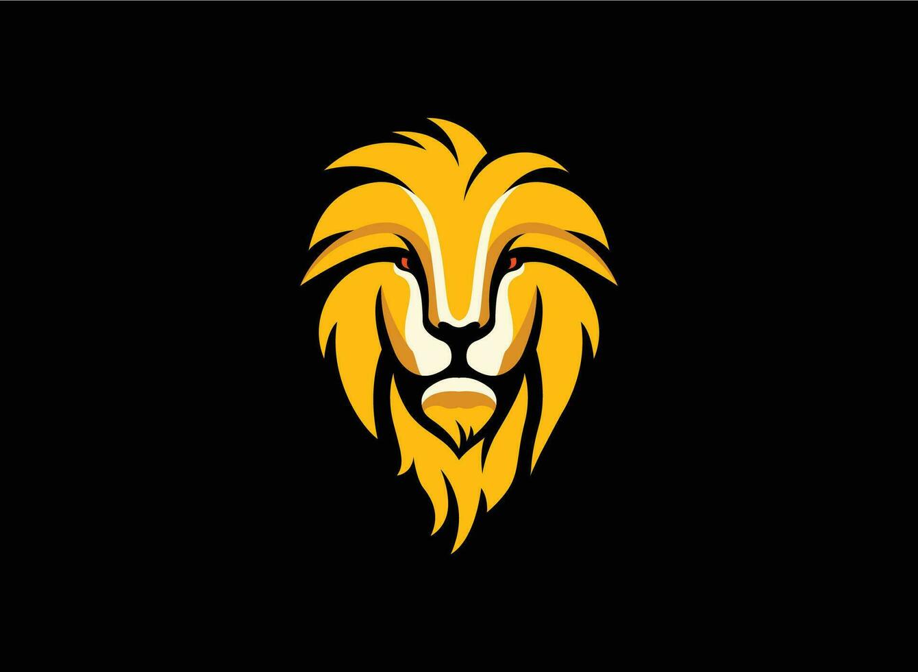león cabeza logo vector ilustración - animal moderno símbolo