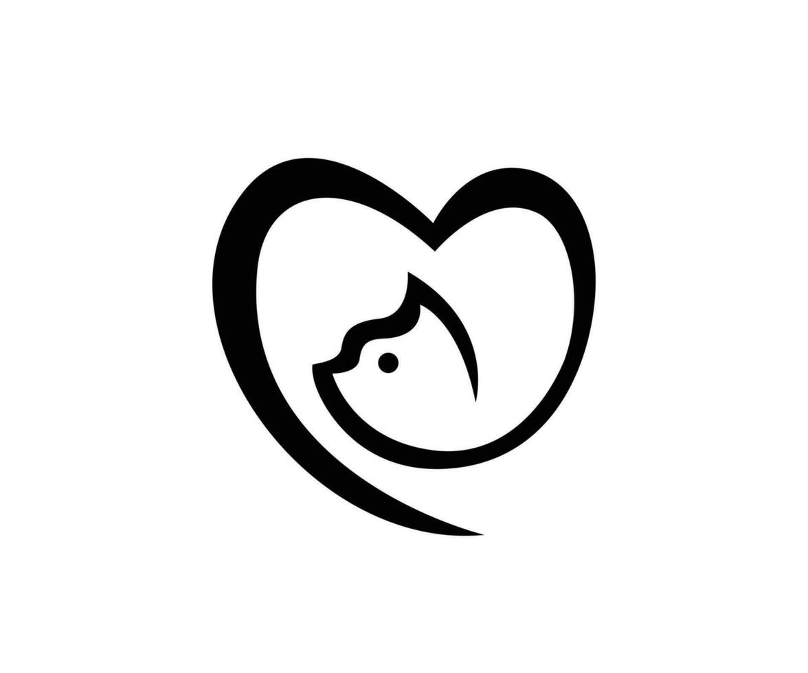 gato logo diseño modelo conjunto con un amor forma. vector