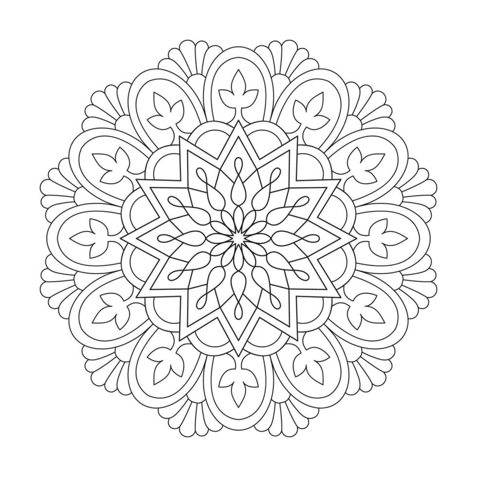 Decorative mandala coloring book page for kdp book interior vector