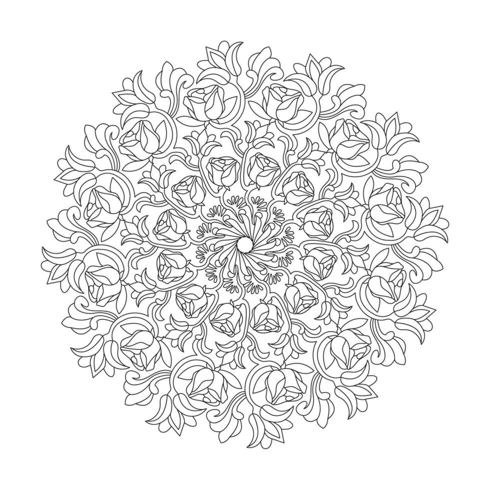 Mandala refreshing coloring book page for kdp book interior vector