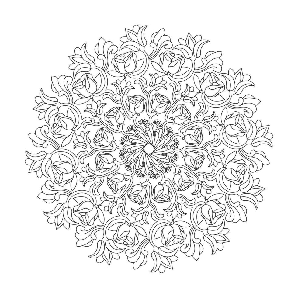 Mandala refreshing coloring book page for kdp book interior vector