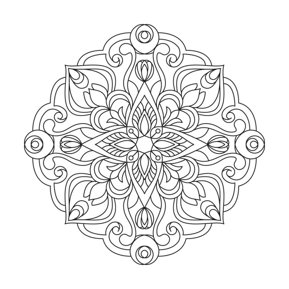 Serenity circles adult mandala coloring book page for kdp book interior vector