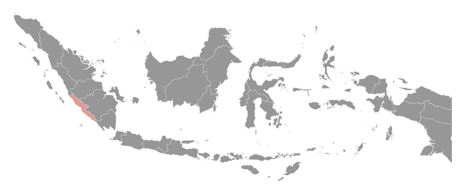 Bengkulu province map, administrative division of Indonesia. Vector illustration.