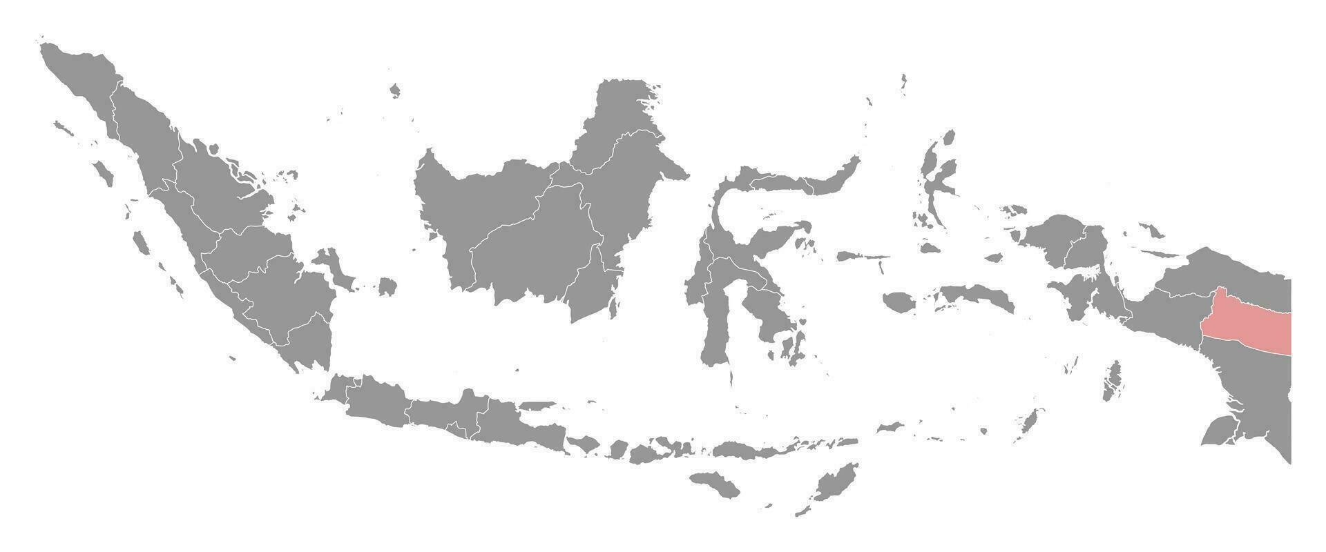 tierras altas Papuasia provincia mapa, administrativo división de Indonesia. vector ilustración.