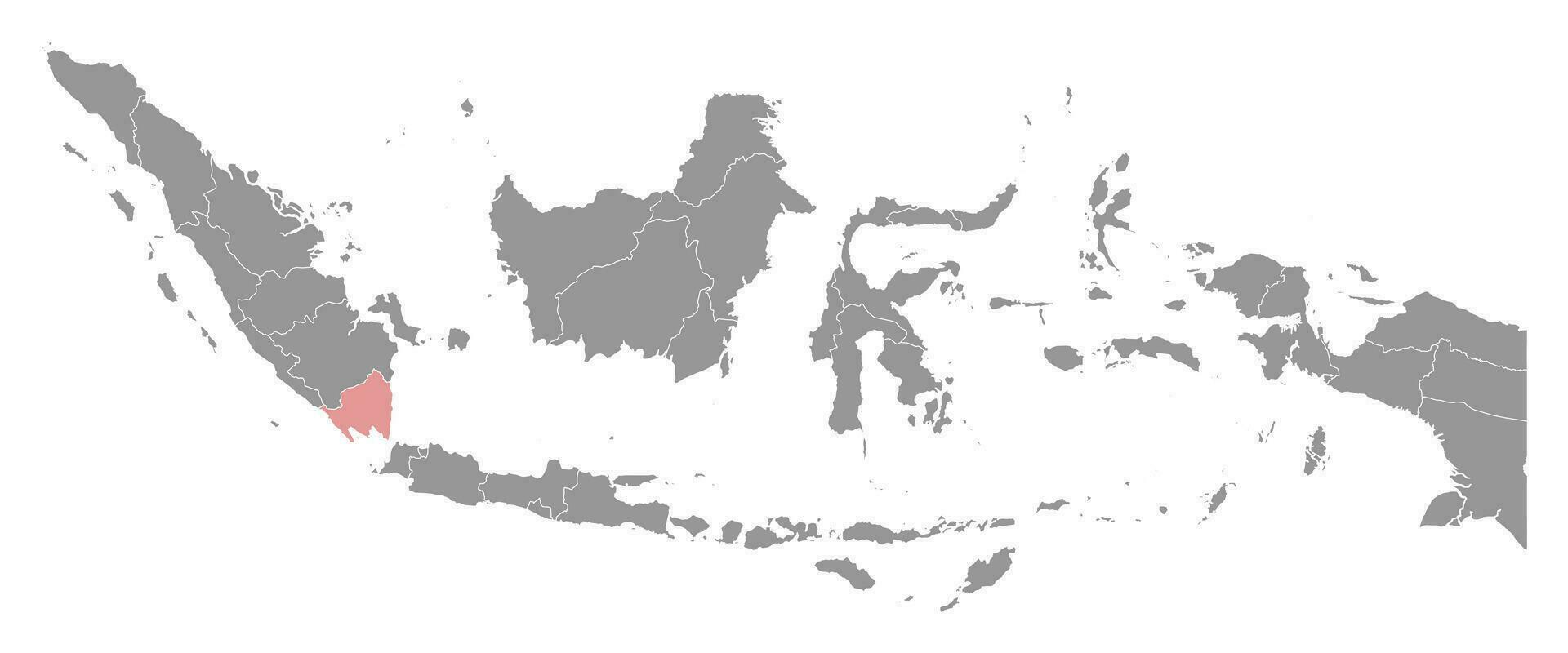 Lampung provincia mapa, administrativo división de Indonesia. vector ilustración.