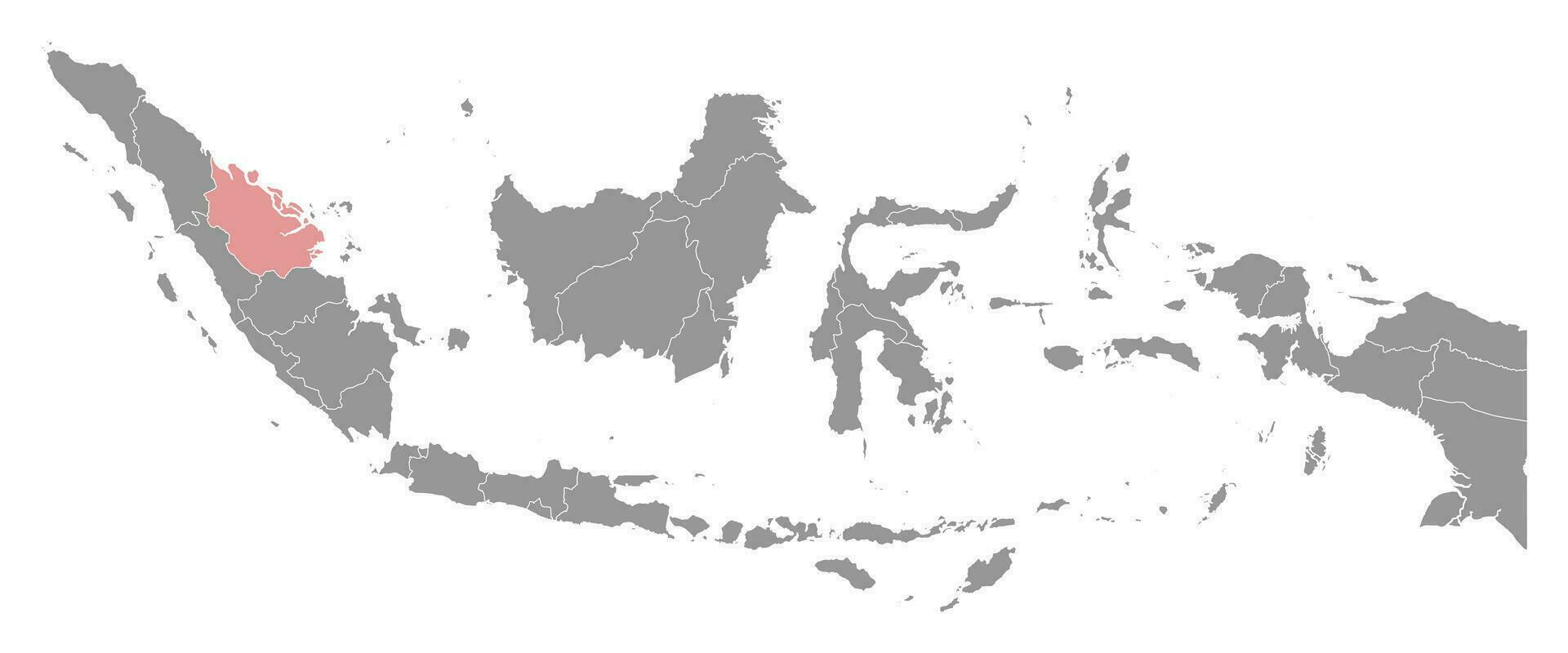 Riau province map, administrative division of Indonesia. Vector illustration.