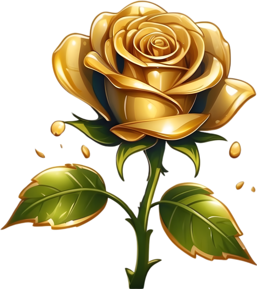 ai gegenereerd gouden rozen clip art png