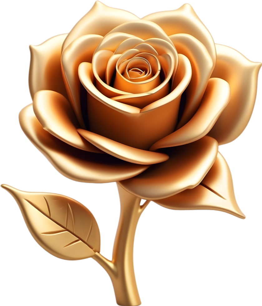 AI generated golden roses clipart png