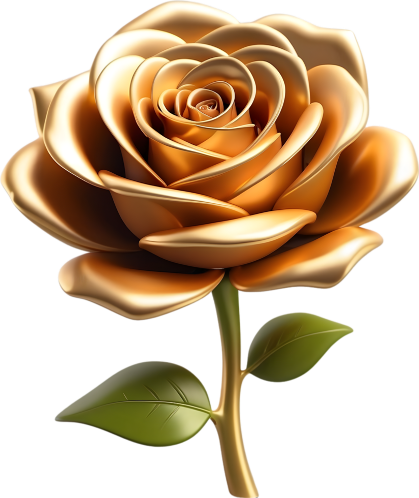 AI generated golden roses clipart png