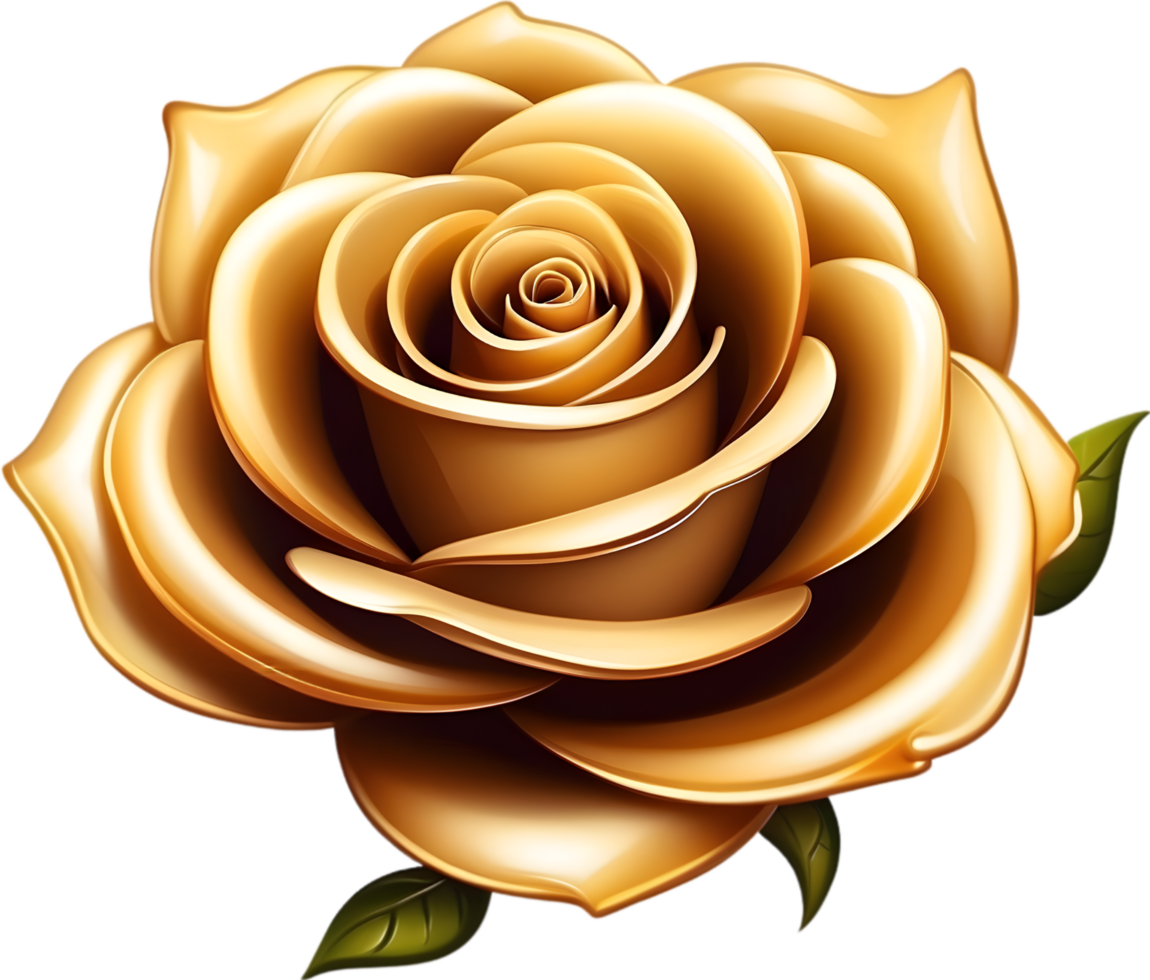 AI generated golden roses clipart png