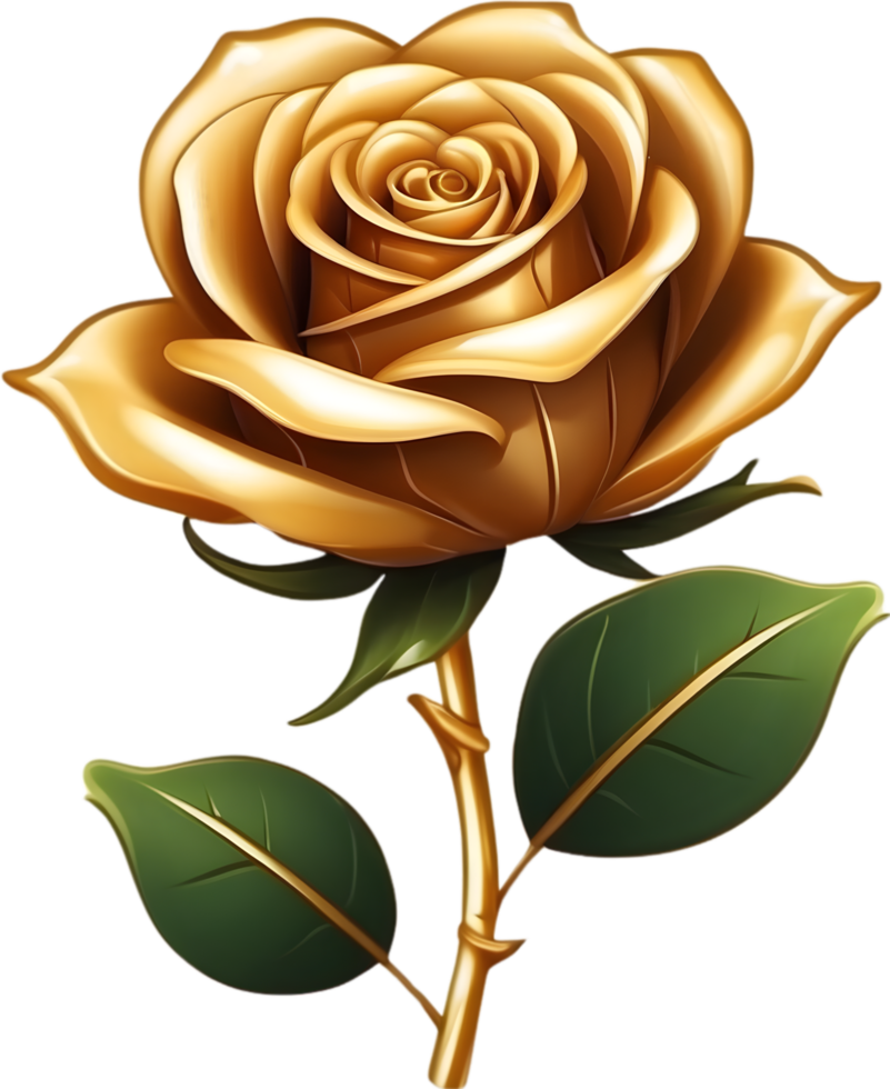 AI generated golden roses clipart png