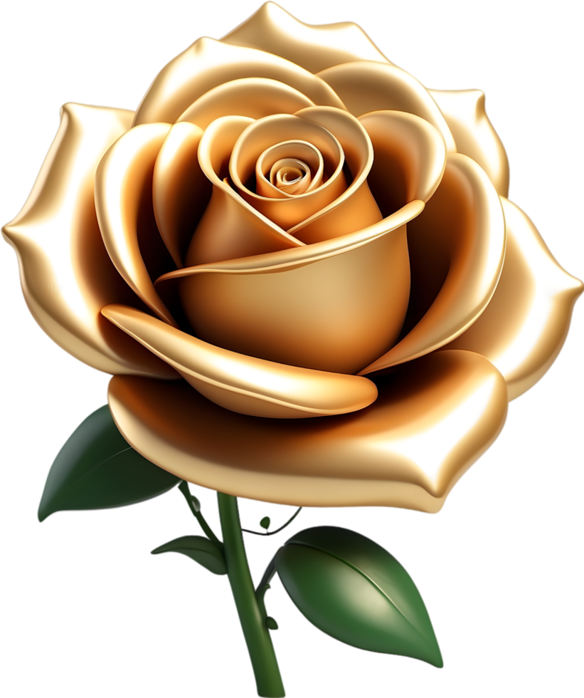 AI generated golden roses clipart png