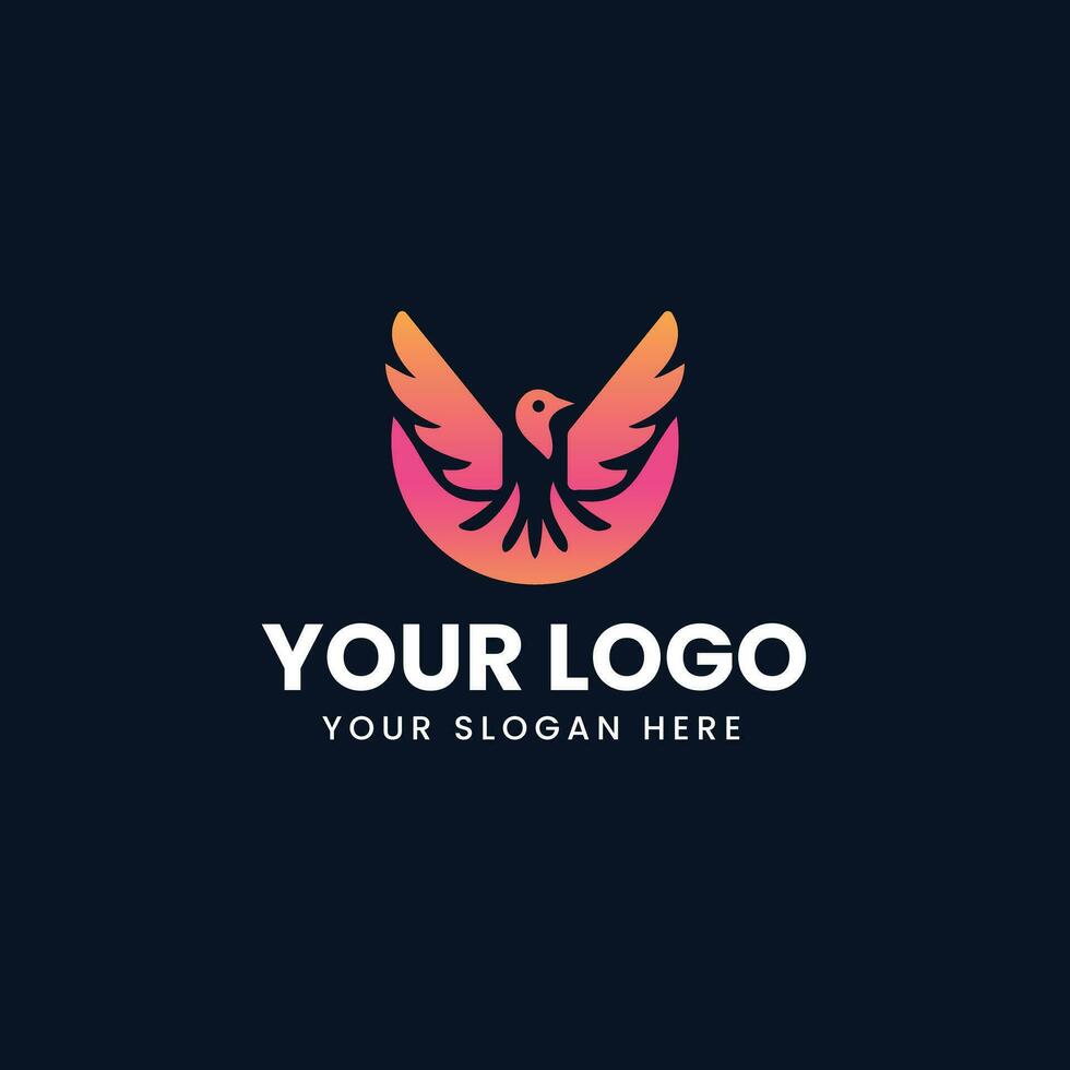 Colorful Flying Bird logo design vector