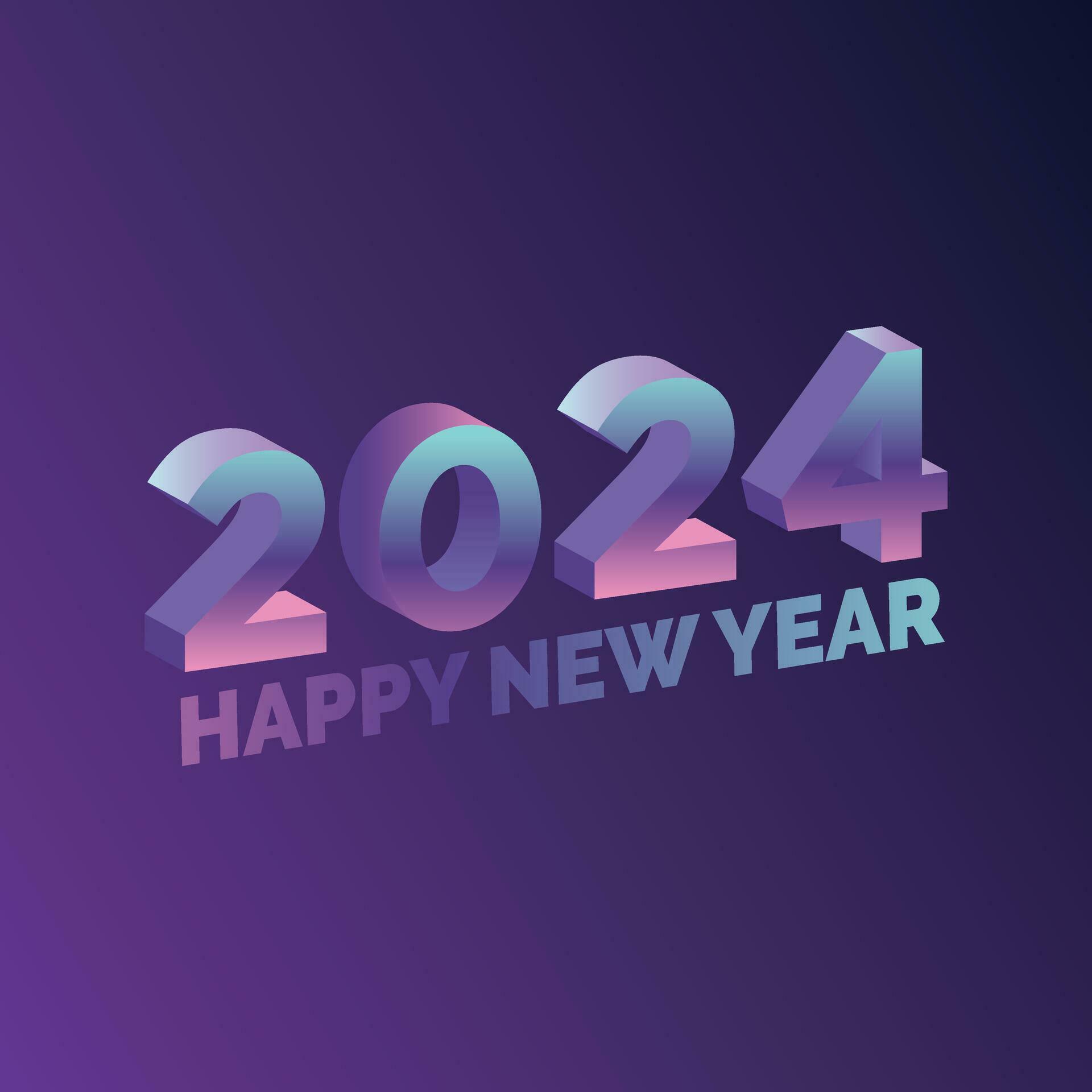 happy new year 2024 templates elegant modern flat texts numbers