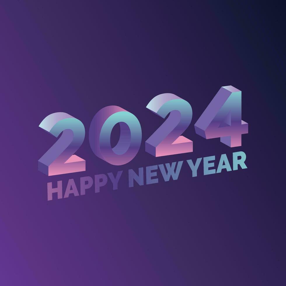 contento nuevo año 2024 plantillas elegante moderno plano textos números vector