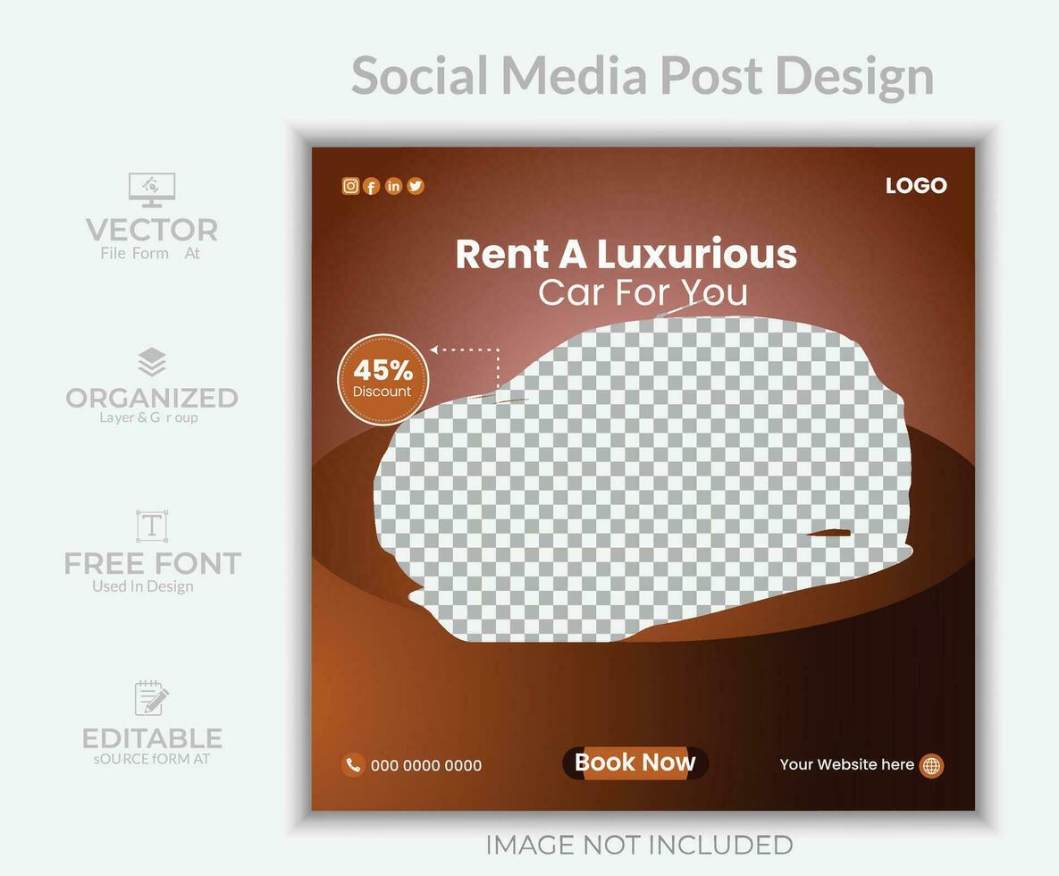Car Social Media Post Design vector