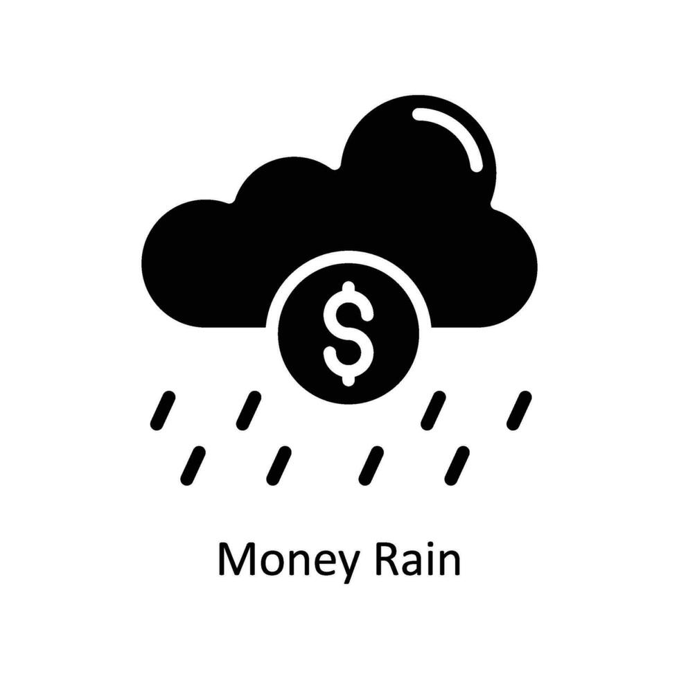 Money Rain vector  Solid  Icon Design illustration. Business And Management Symbol on White background EPS 10 File
