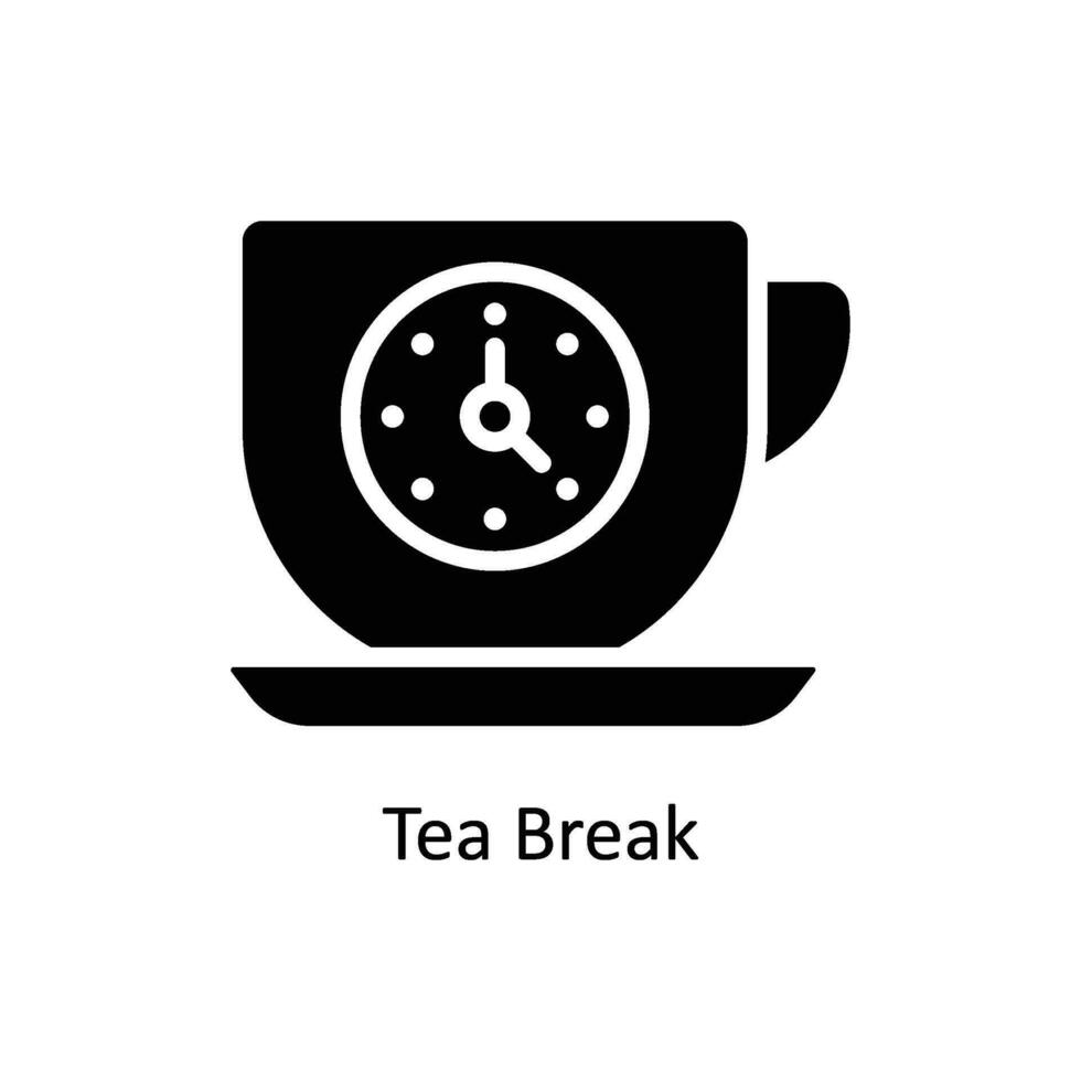 Tea Break vector  Solid  Icon Design illustration. Business And Management Symbol on White background EPS 10 File