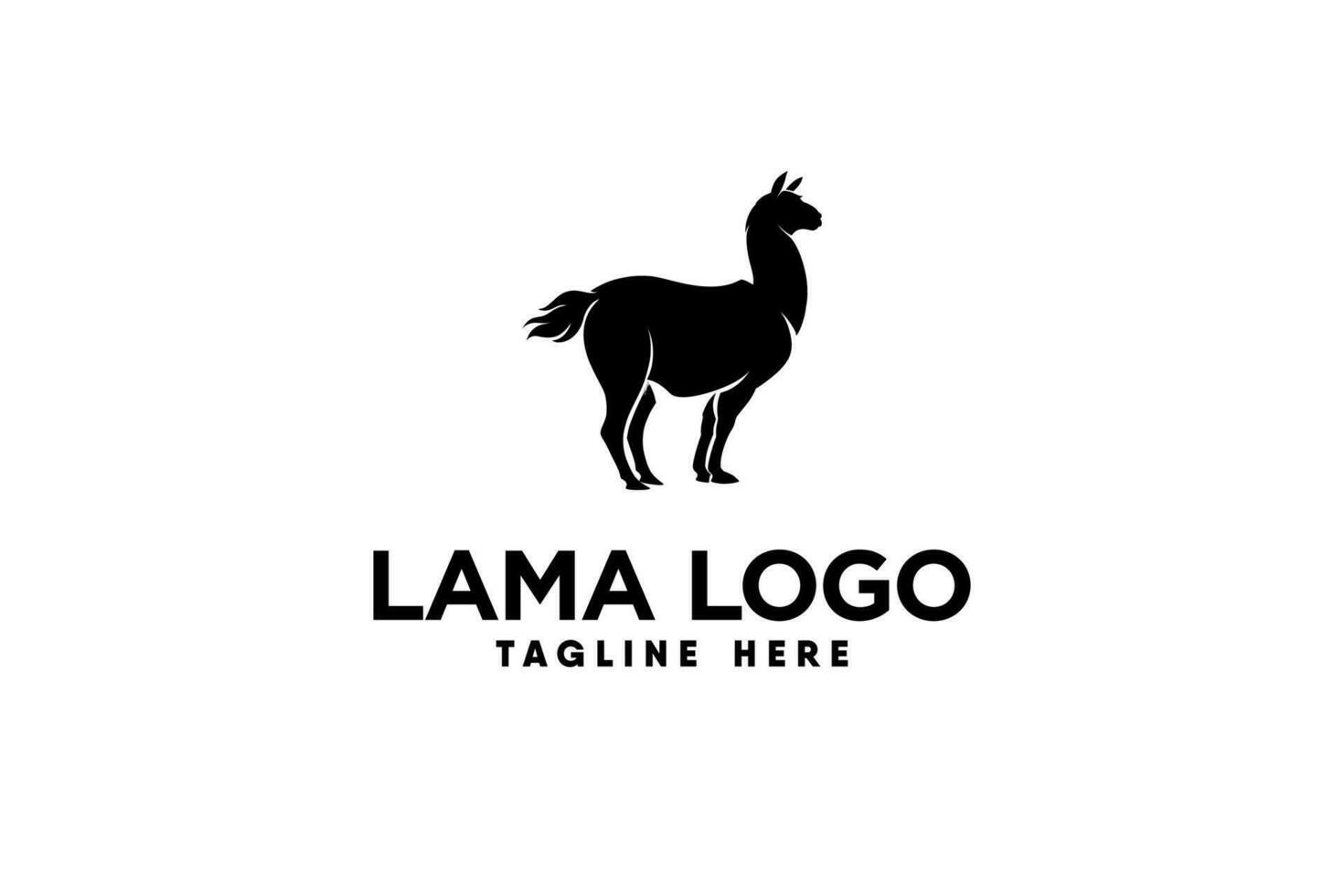 llama animal vector logo in silhouette style