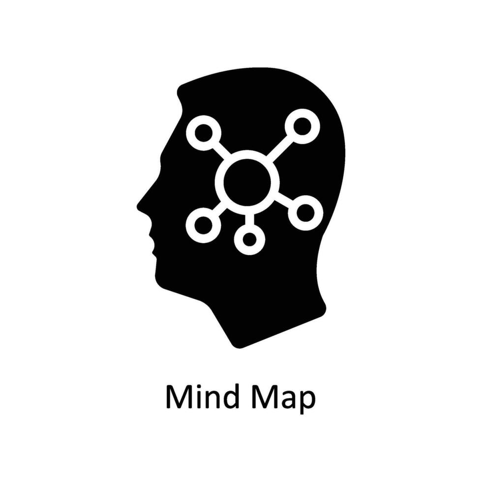 Mind Map vector  Solid  Icon Design illustration. Business And Management Symbol on White background EPS 10 File